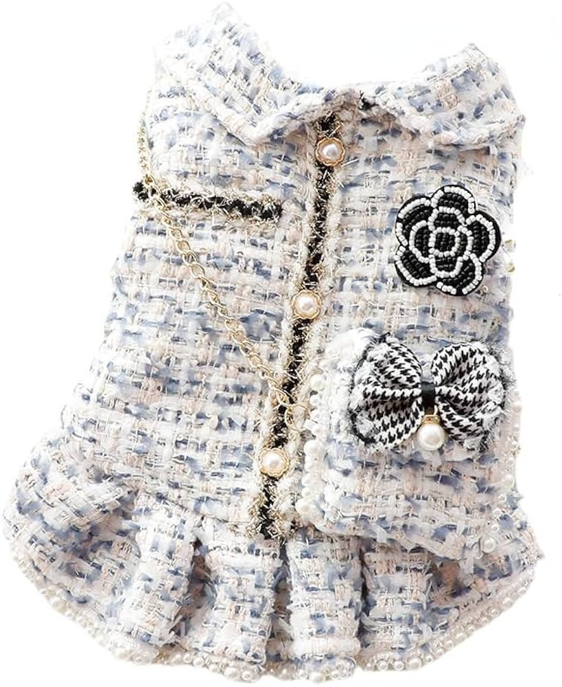 AZA Dog Princess Dresses for Small Dogs Lolita Clothes Tweed Costume White Pet Girl Cute Coat Out... | Amazon (US)