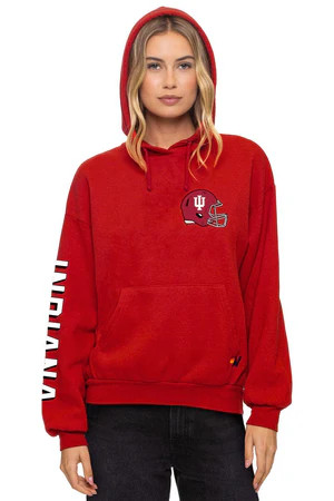 INDIANA UNIVERSITY 2025 CHAMPIONS RELAXED PULLOVER HOODIE - CRIMSON | Aviator Nation