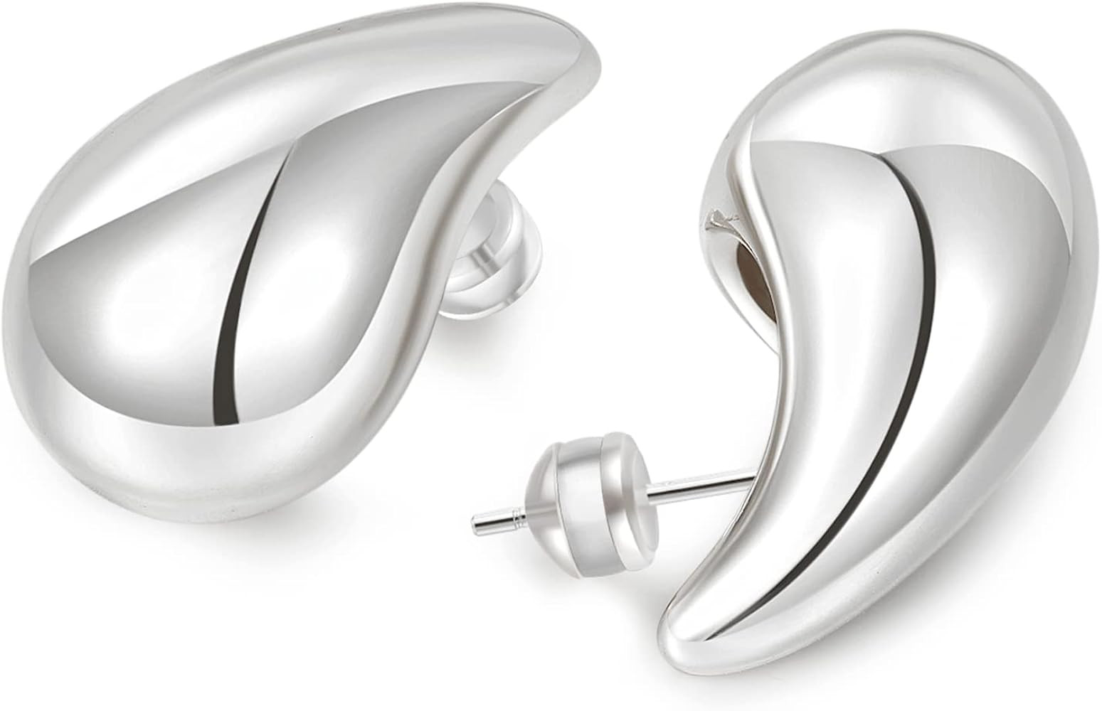 LOUMILEO Extra Large Drop Earring Dupes Hypoallergenic Chunky Gold Hoop Earrings Lightweight Wate... | Amazon (US)