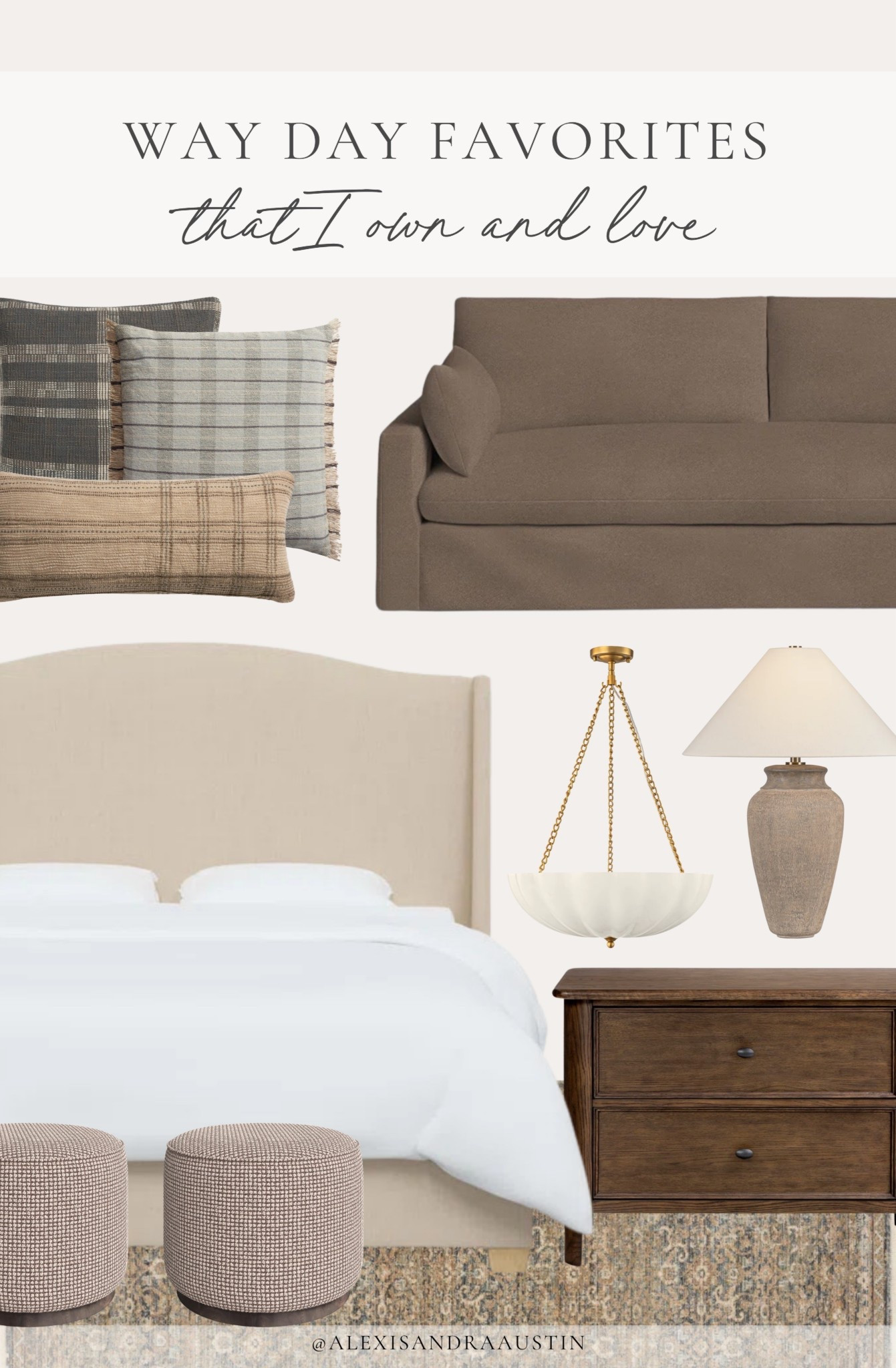 A round up of my Way Day favorites from @wayfair that I own and love! From my stunning upholstered wingback bed, to my newest living room lamp — I love leaning towards quality, timeless home finds that will last for years to come. 

Up to 80% off and free shipping 4/25-4/27

#Wayfair #Wayfairpartner #ad #WayDay

Home finds, neutral home inspo, Wayfair home, spring refresh, sale alert, deal of the day, furniture favorites, neutral wood tones, timeless home inspo, upholstered sofa, nightstand details, cozy throw pillow, upholstered bed, neutral area rug, chandelier details, ottoman favorites, Wayfair partner, shop the look!

#LTKHome #LTKSeasonal