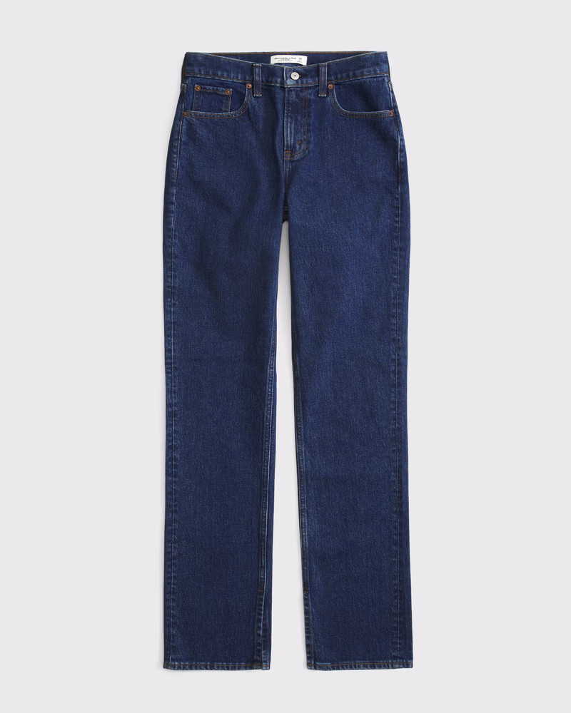Women's Curve Love Mid Rise 90s Straight Jean | Women's Bottoms | Abercrombie.com | Abercrombie & Fitch (US)