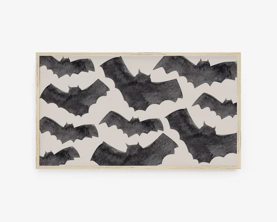 Samsung Frame TV Art Halloween Art Black Bats Watercolor - Etsy | Etsy (US)