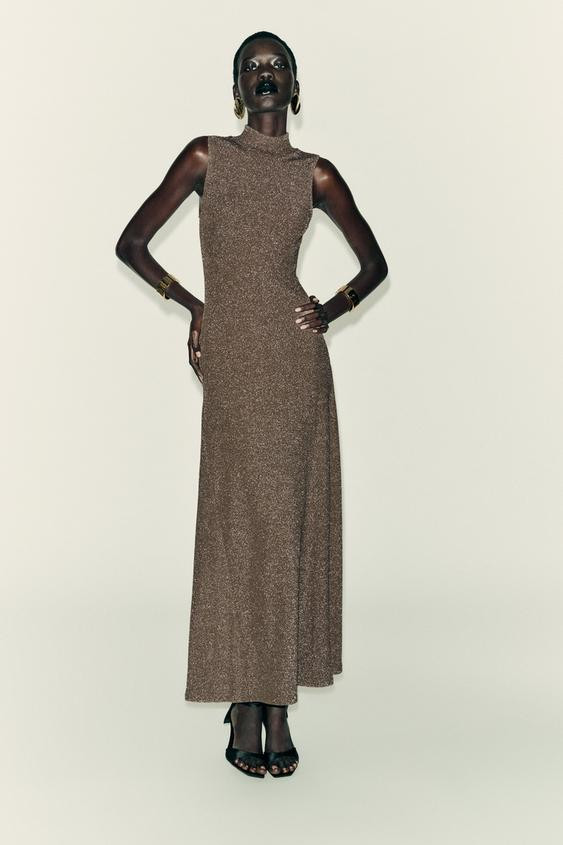 METALLIC THREAD SLEEVELESS DRESS | Zara US