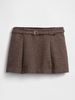 Wool-Blend Pleated Mini Skort | Gap (US)