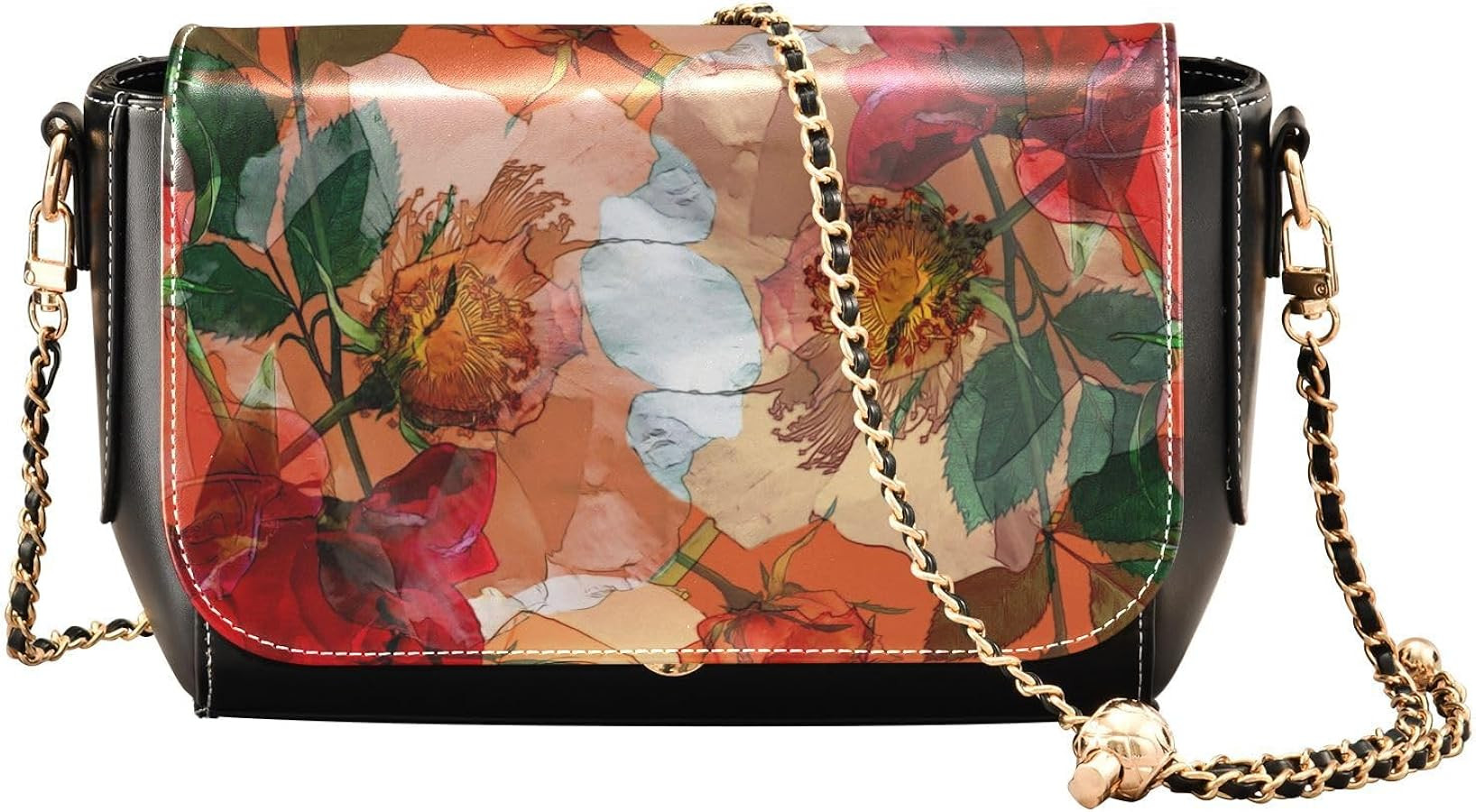 Crossbody Bags for Women Trendy Women's Black Shoulder Bag Small PU Leather Flap Cross Body Bag H... | Amazon (US)