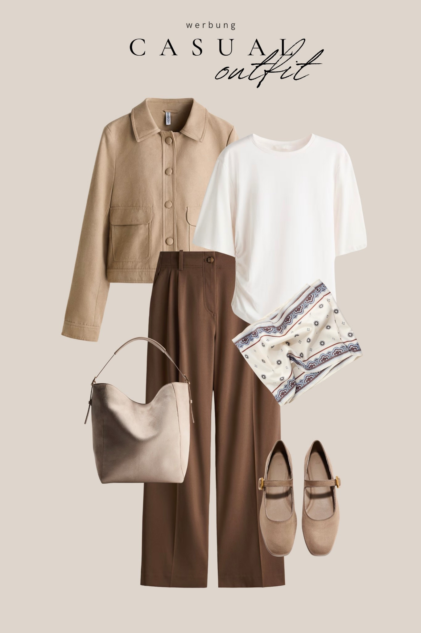 Casual Outfit von H&M für den Frühling, im Alltag oder im Büro. Das Seidentuch ist perfekt als Accessoires an der Tasche oder als Gürtel Ersatz. 

#LTKmomlife #LTKspring #LTKspringtrends