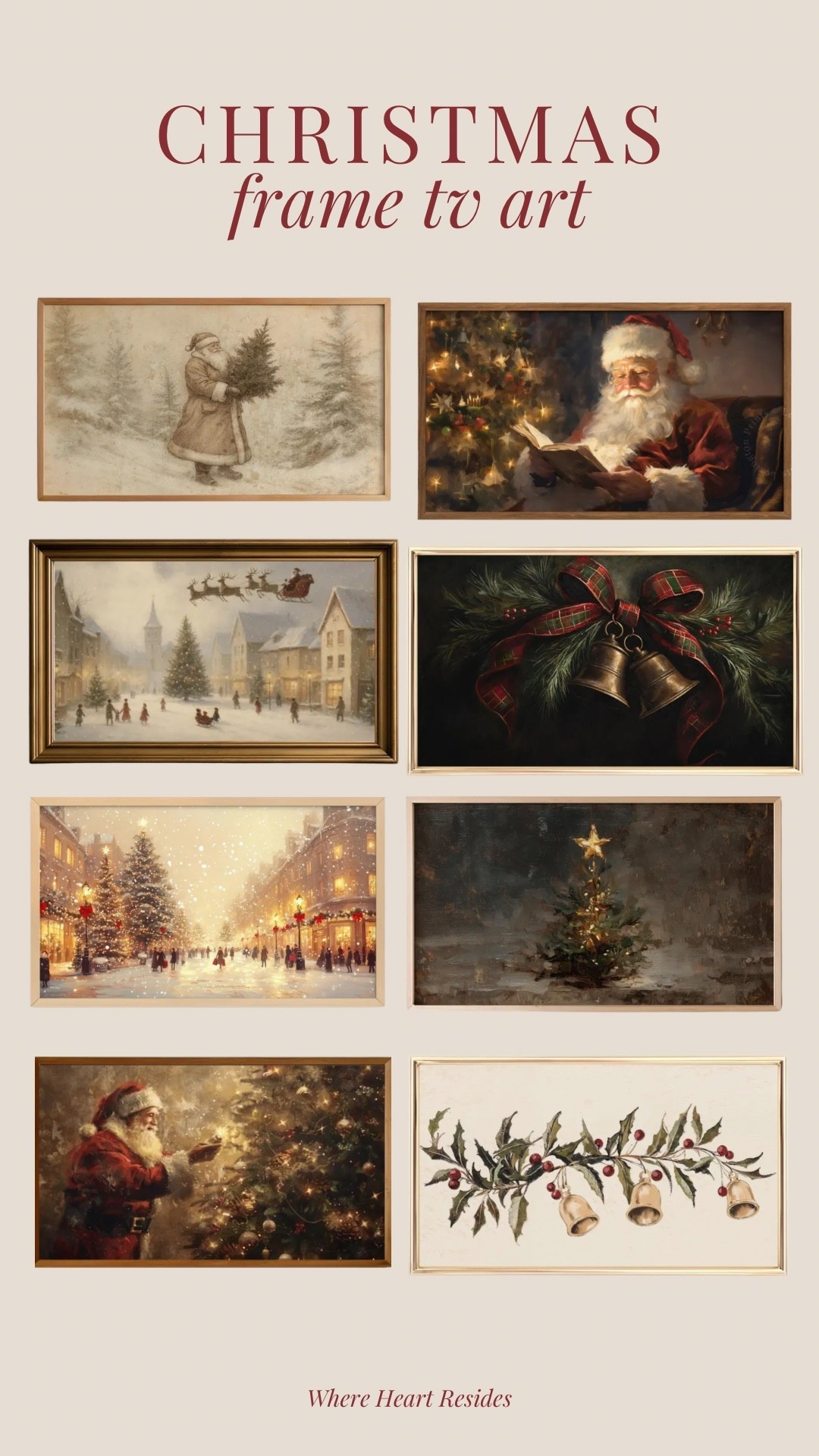 Christmas frame tv art displays I’m loving this year ❤️