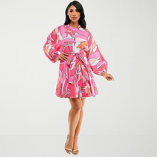 new!Premier Amour Long Sleeve Floral Fit + Flare Dress | JCPenney