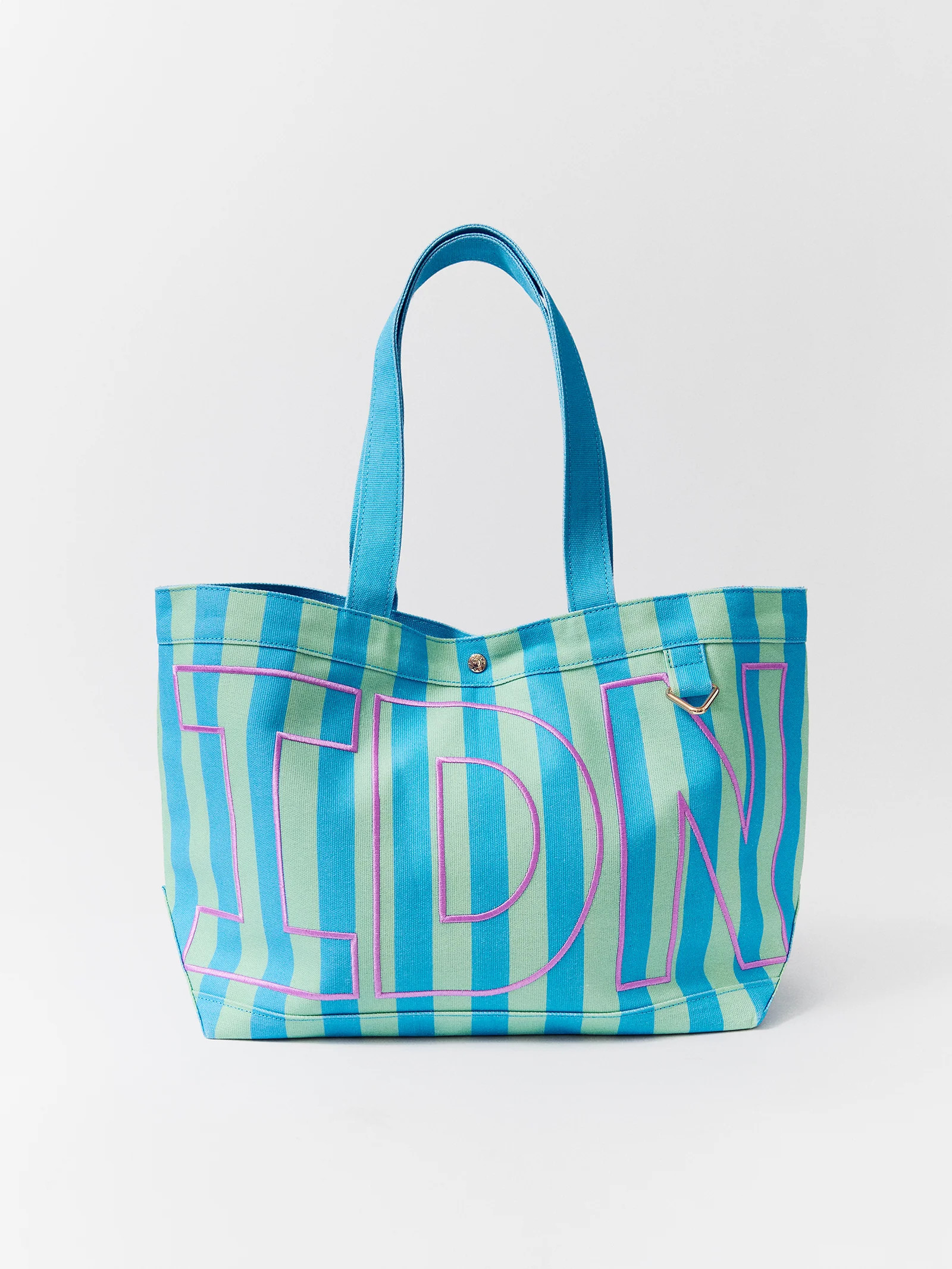 Striped Custom Alpha Tote - Breeze | BaubleBar