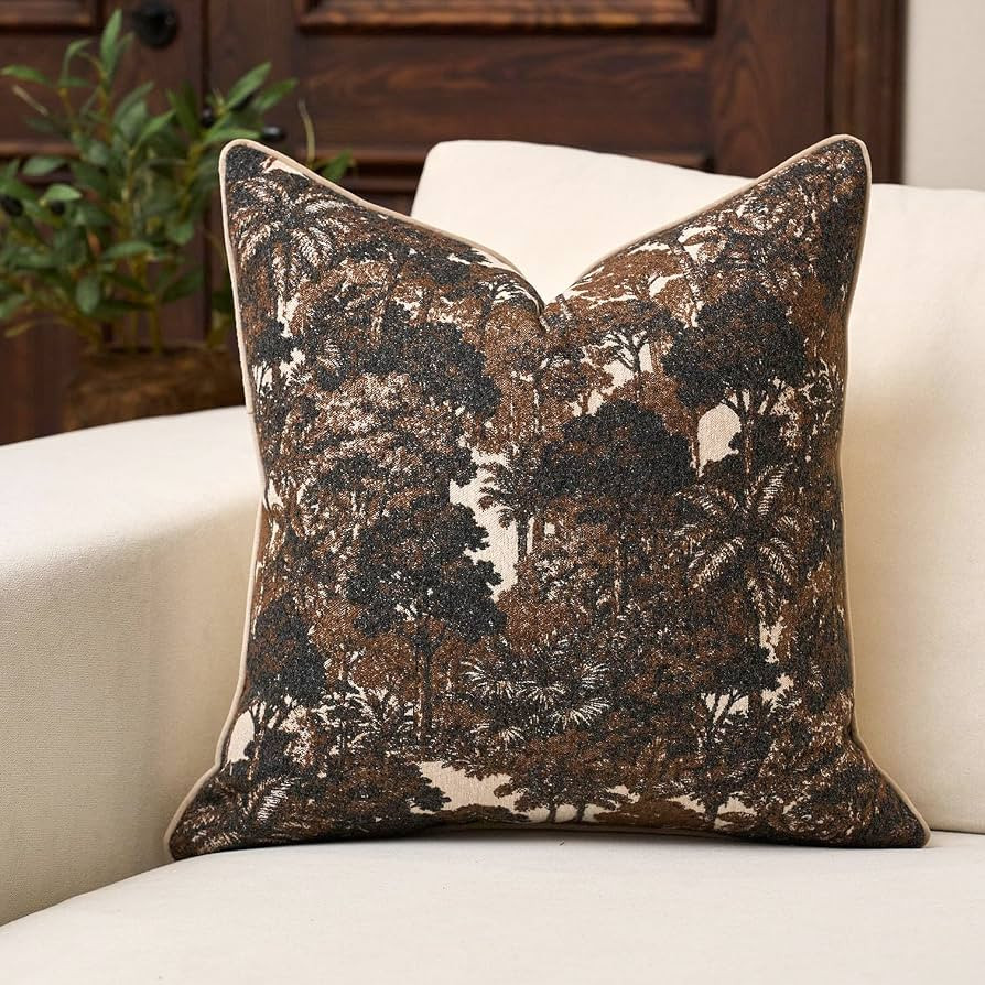 Yangest Forest Trees Pillow Cover 20 x 20 Inches, Nature Chenille Square Throw Pillow Cover Soft ... | Amazon (US)
