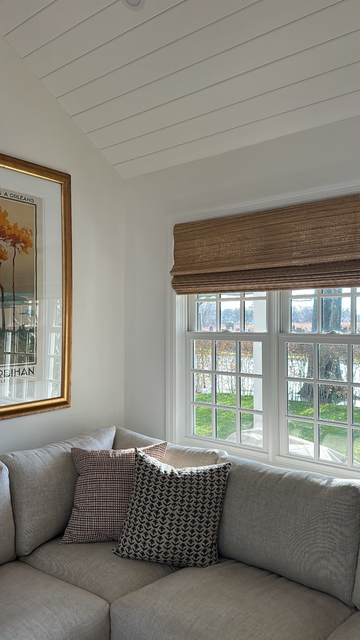 woven Romans added to the cottage living room windows! these are the pacific serene woven wood shades in whisper walnut. 

#LTKHome #LTKSaleAlert