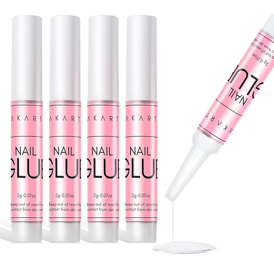 Makartt Strong Nail Glue, 5s Dries Quickly, No Need for Nail Lamp Cure, 5PCS Nail Glue Extra Stro... | Amazon (UK)