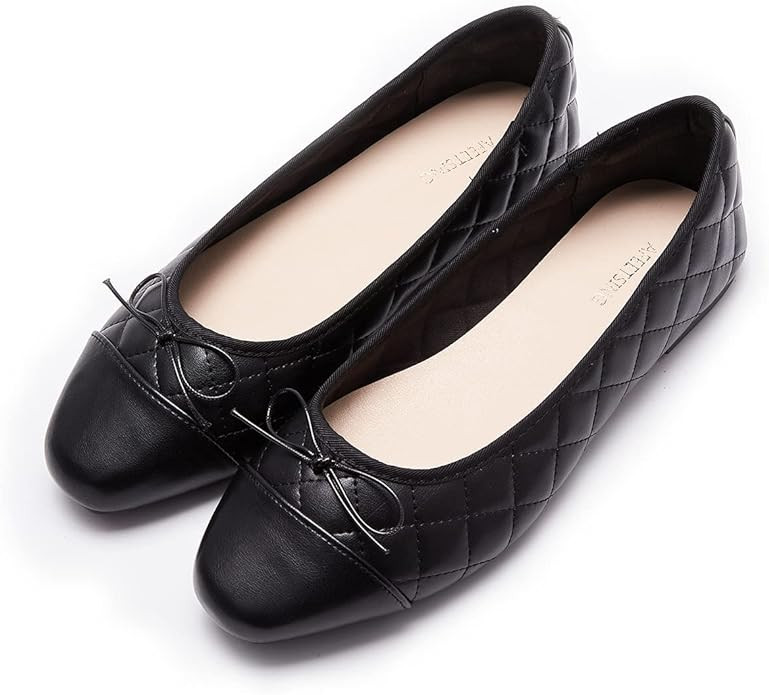 Women's Round Toe Ballet Flats Comfortable Bow Dressy Flats Shoes for Women | Amazon (US)