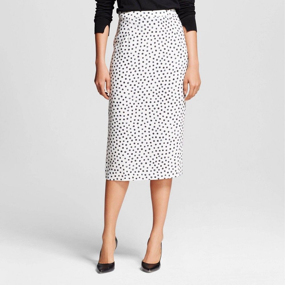 Women's Pencil Skirt - Who What Wear Black/White Dot 4 | Target