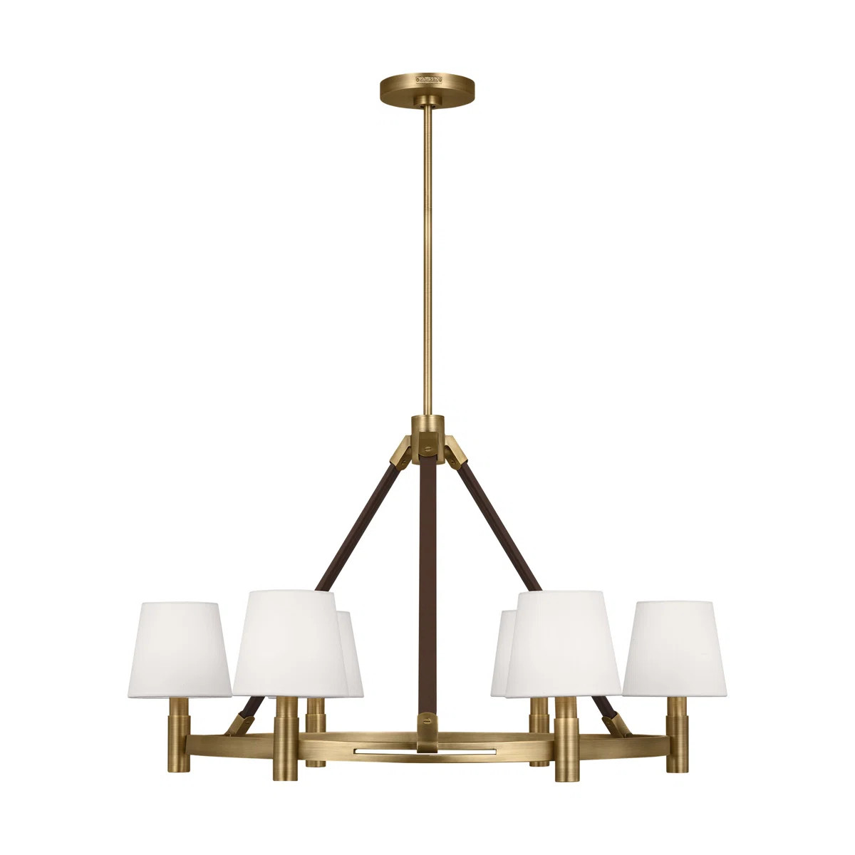 Lauren Ralph Lauren Grayson 6 Light Dining Room Chandelier With White Linen Shade | Wayfair North America