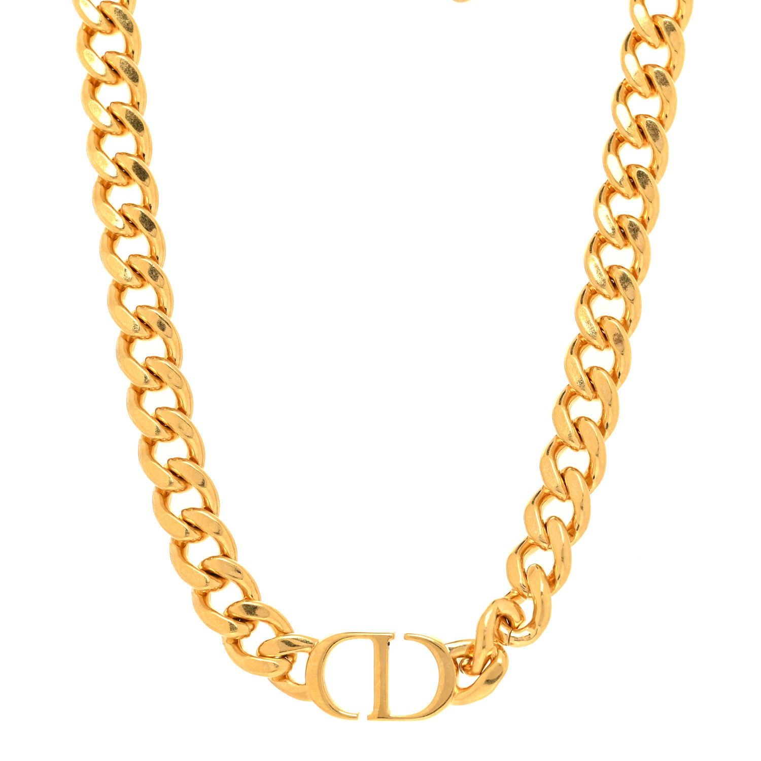 Metal CD Choker Necklace Gold | FASHIONPHILE (US)