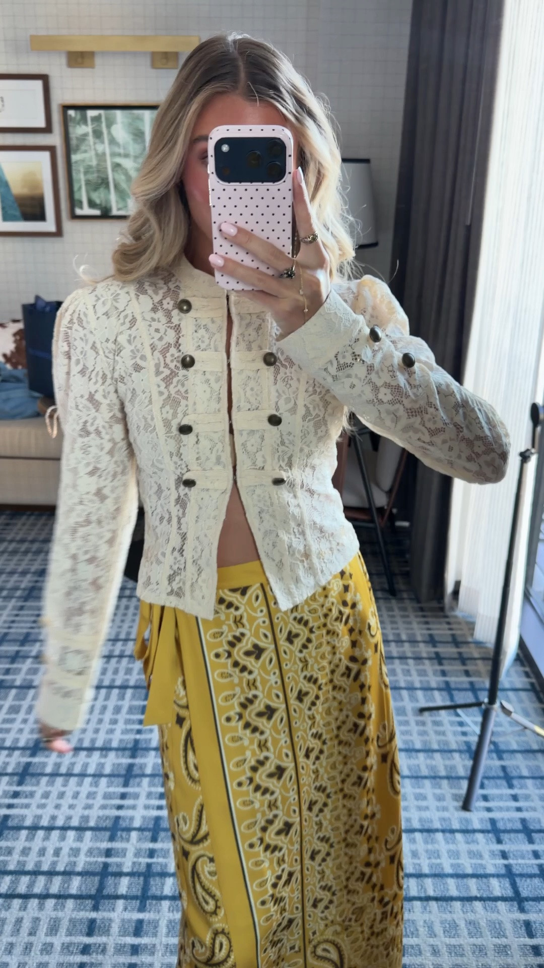 My outfit for the first day of conferences at LTKCON! My shirt is size small @Zara   the button detail is so good. I paired it with this Paisley, bandanna skirt @dillards  . size xs/0. My shoes are amazon. ￼￼

#LTKCon #LTKootd #LTKdayinmylife