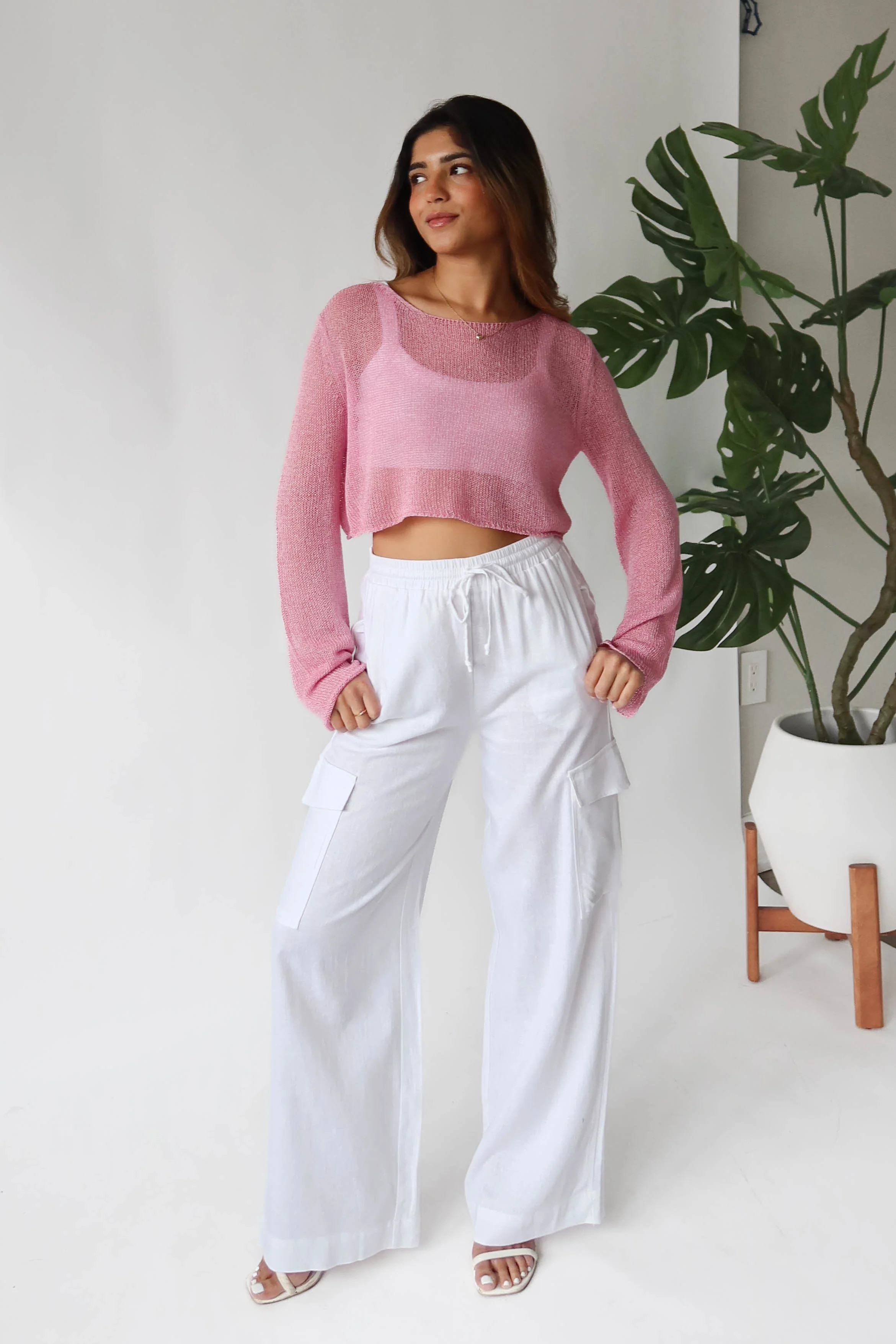 Catalina Pants in White | Grey Bandit