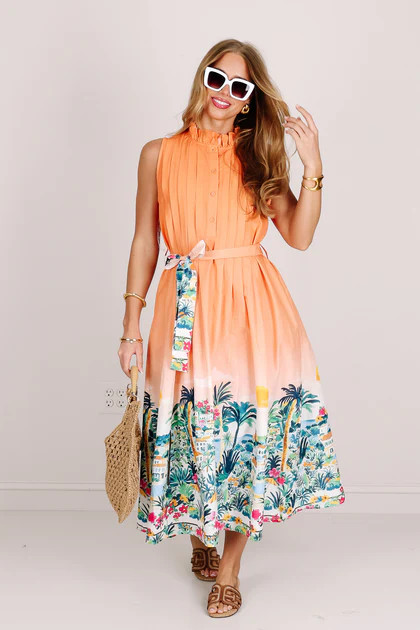 Papaya Printed Sleeveless Maxi Dress | The Willow Tree