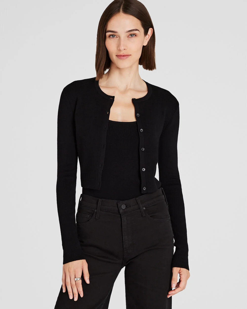 Merino Rib Cropped Cardigan | Club Monaco (Global)