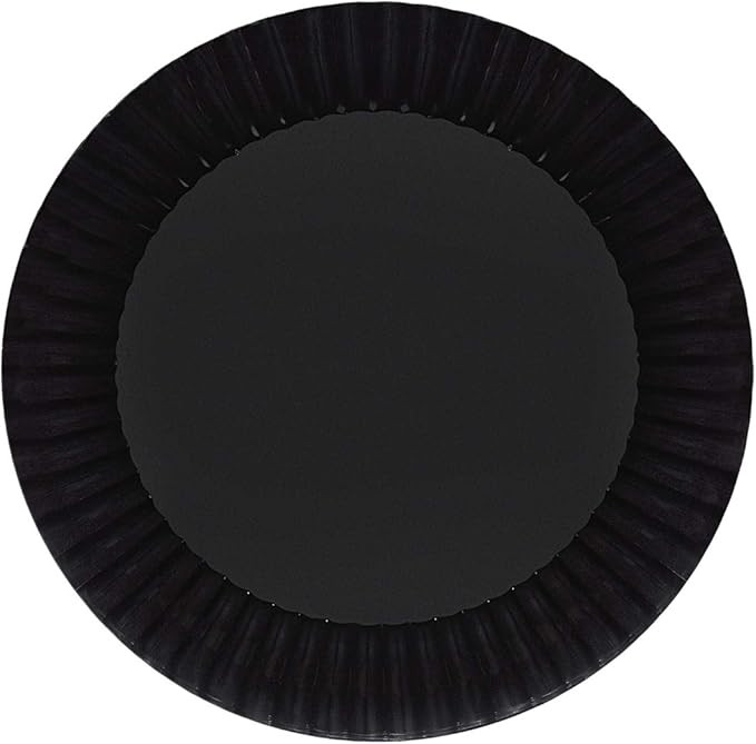 Party Essentials Deluxe Quality Hard Plastic 70 Count Round Party/Dessert Plates, 6-Inch, Black | Amazon (US)