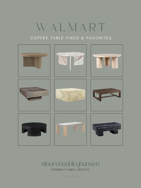 Walmart coffee table favorites! How beautiful are the finishes and shapes of these coffee tables. Travertine, marble, reed wood..all so good! 

#LTKhome #LTKstyletip