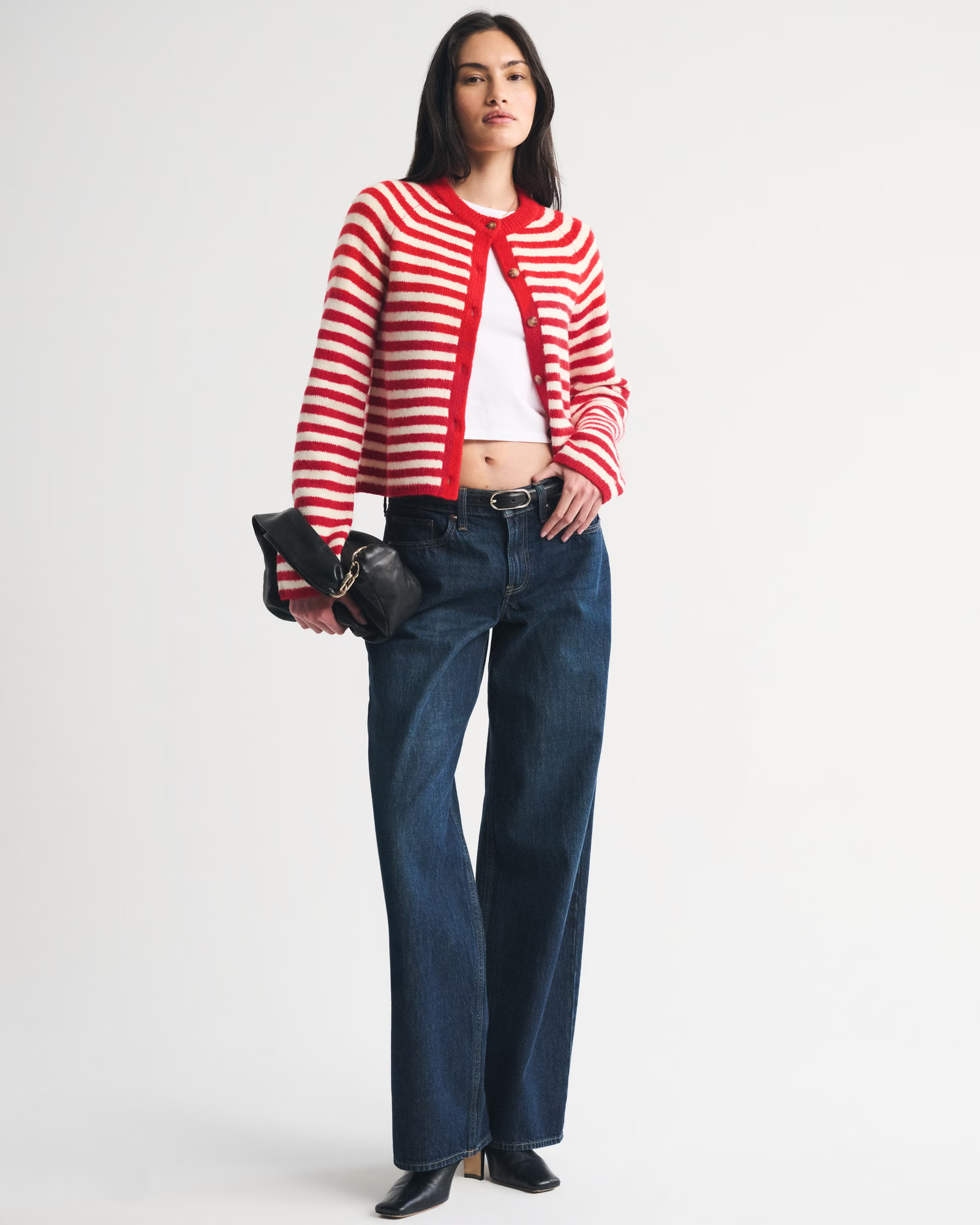 Striped Crew Cardigan | Abercrombie & Fitch (US)