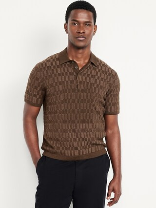 Short-Sleeve Sweater-Knit Polo | Old Navy (US)