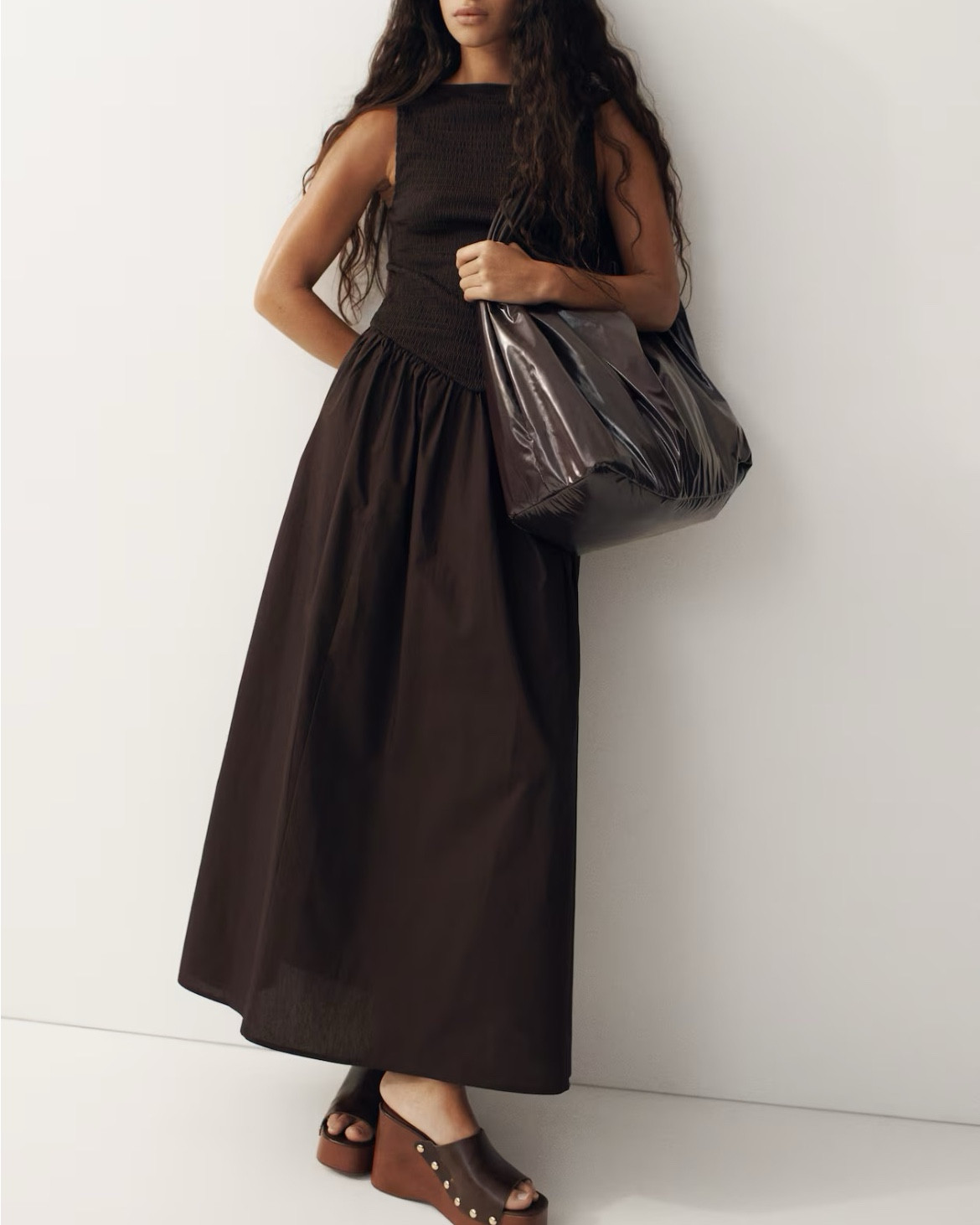 Boat neck chocolate brown maxi dress
Spring outfit 

#LTKSeasonal