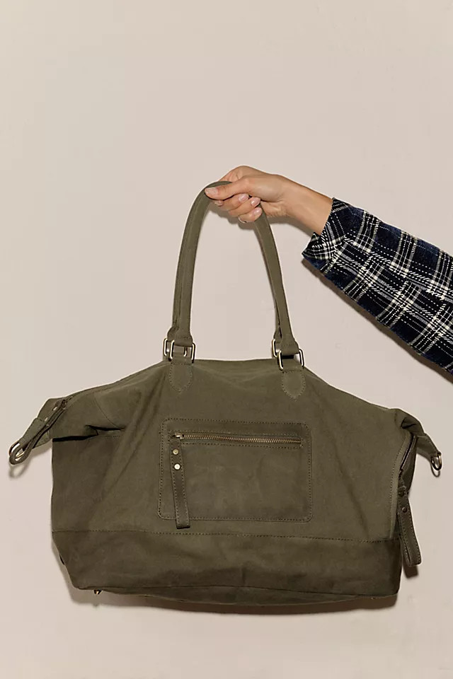 Washed Canvas Weekender Bag at Free People in Olive | Free People (UK)