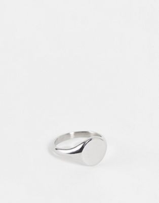 ASOS DESIGN waterproof stainless steel signet ring in silver tone  | ASOS | ASOS (Global)