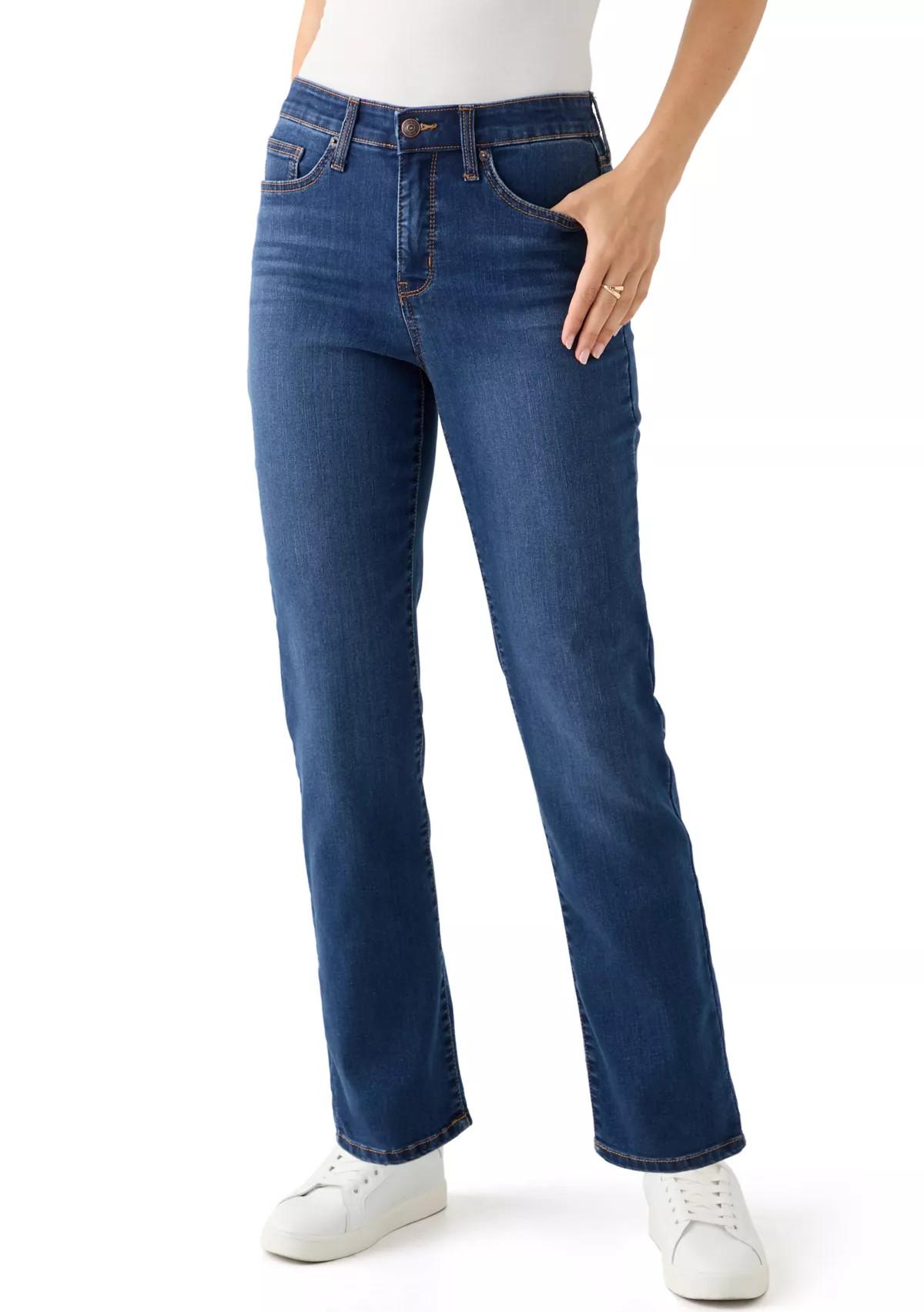 Crown & Ivy™Women's Mid Rise Straight Leg Jeans | Belk