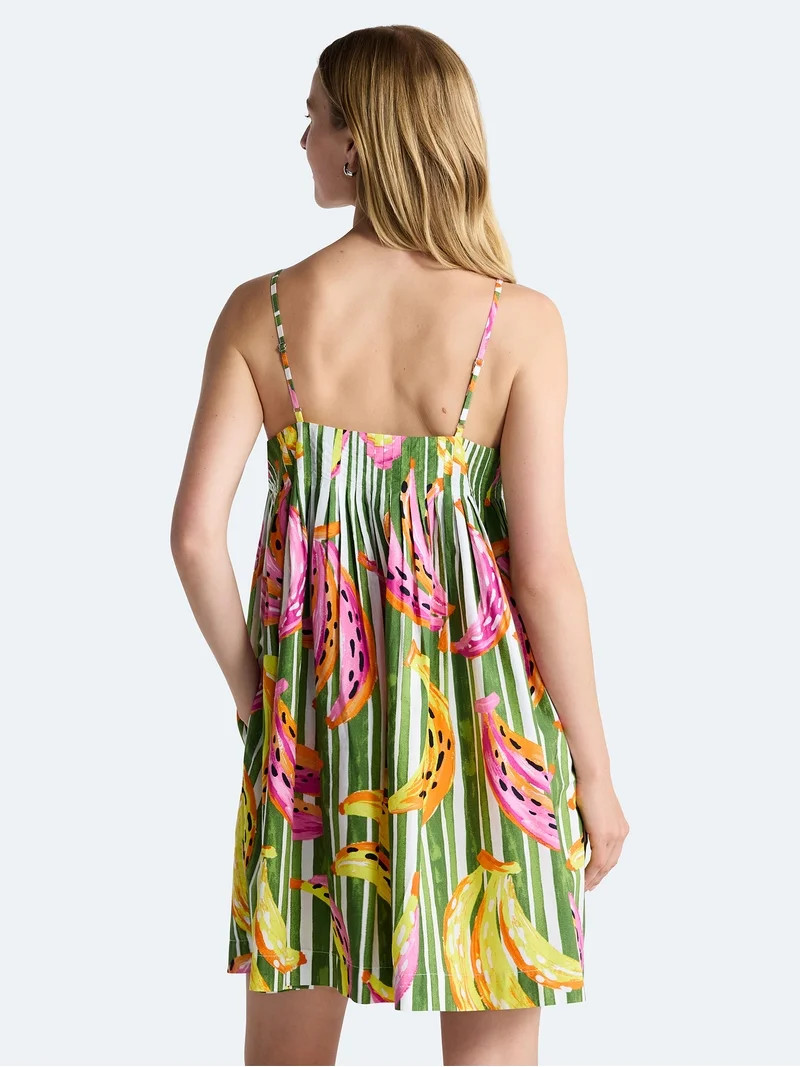 Free Assembly Women's and Women's Plus Cotton Pintuck Mini Dress, Sizes XS-4X | Walmart (US)