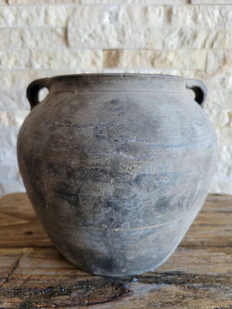 Vintage Clay Pot Vessel With Handles | Etsy (US)