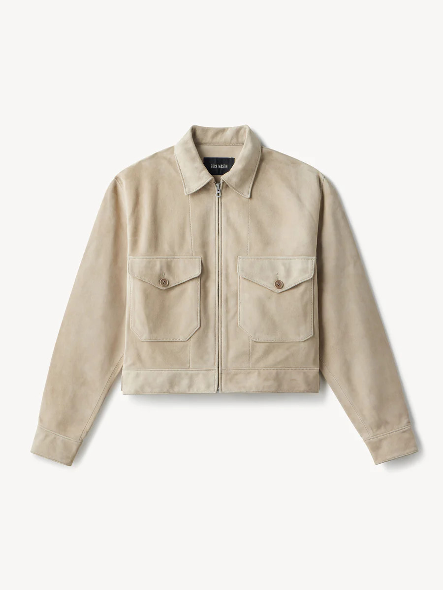 Pistachio Shell Mojave Suede Mechanic's Jacket | Buck Mason