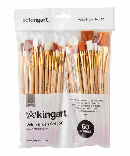 KINGART™ 50-Pc. Mixed Media Value Brush Set | Zulily