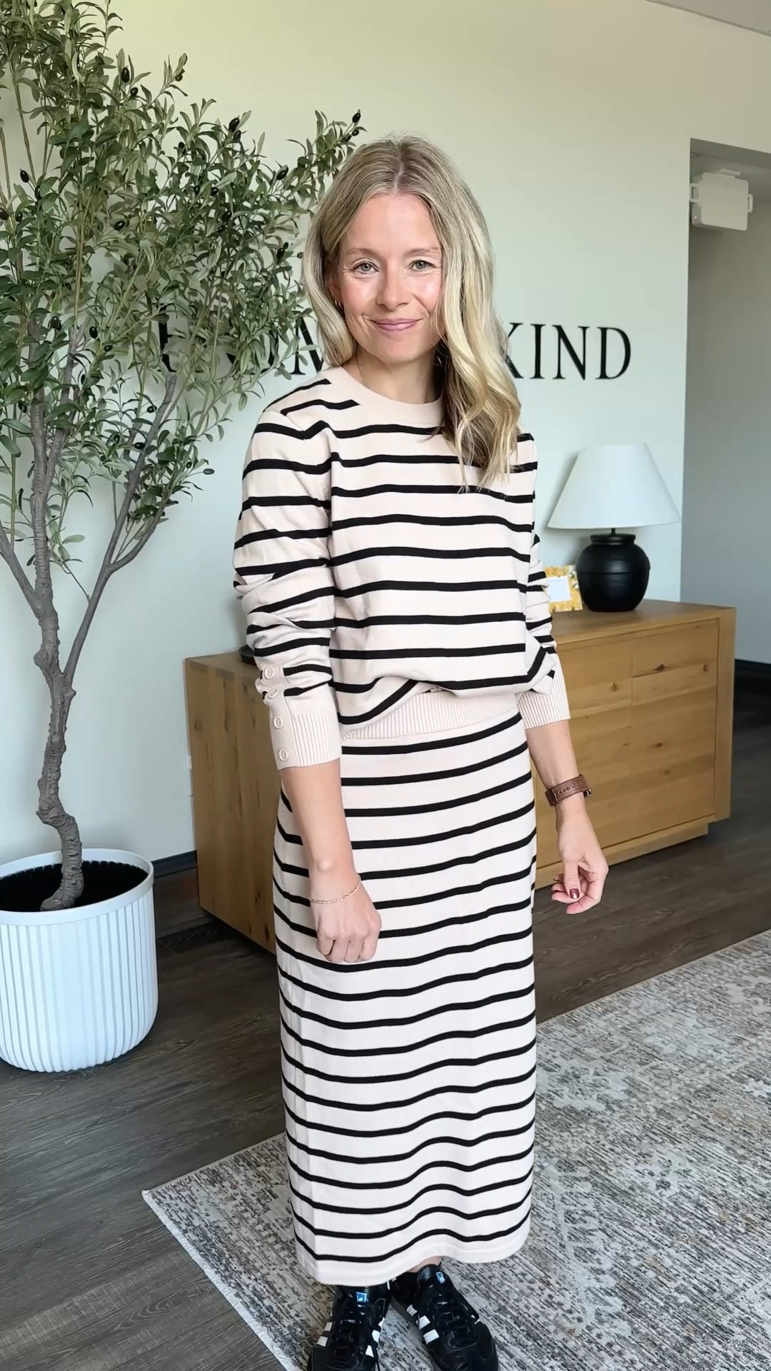 #WalmartPartner Six new fall arrivals I’m loving—here are quick try-on notes.

• Knit skirt + sweater set (2 colors): soft knit, not itchy; TTS. I'm in a size small in the first set, and a medium in the second set. 
• Black ribbed henley: stretchy, holds shape, great solo or layered; TTS. I'm in a size small.
• Carpenter-style jeans: relaxed leg, sits at natural waist; if between sizes, consider sizing down. I'm in a size 4.
• Studded flats: cushioned footbed; TTS—if you’re wide, try ½ size up.
• Chunky button-up sweater: slightly oversized, perfect for front-tuck or layered over dresses; TTS for relaxed fit. I'm in a size small.

Tap the images to shop every piece directly in the LTK app.

#LTKFindsUnder50 #LTKSaleAlert #LTKWorkwear