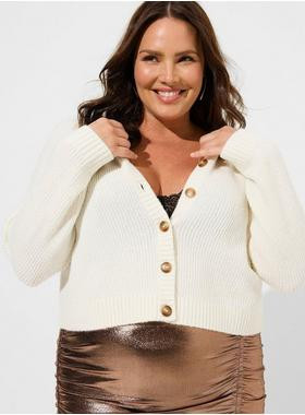 Vegan Cashmere Crop Cardigan Sweater | Torrid (US & Canada)