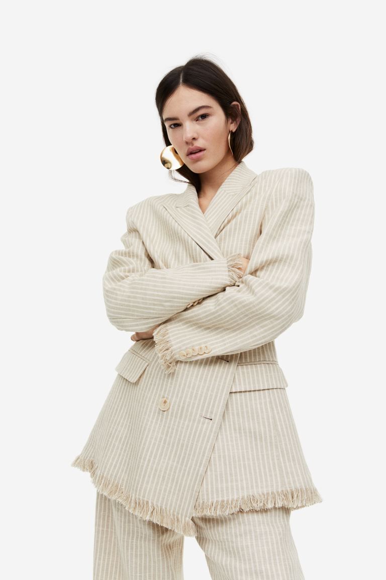 Double-breasted Linen-blend Jacket | H&M (US)