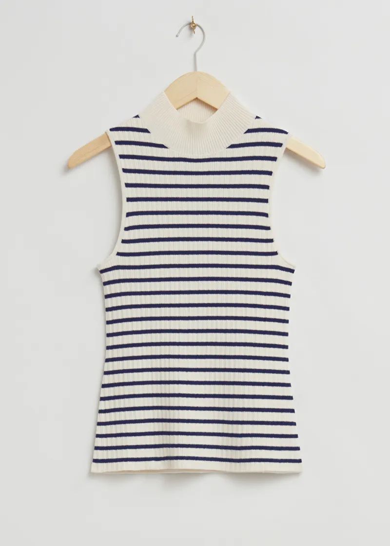 Sleeveless Mock Neck Ribbed Top | & Other Stories US