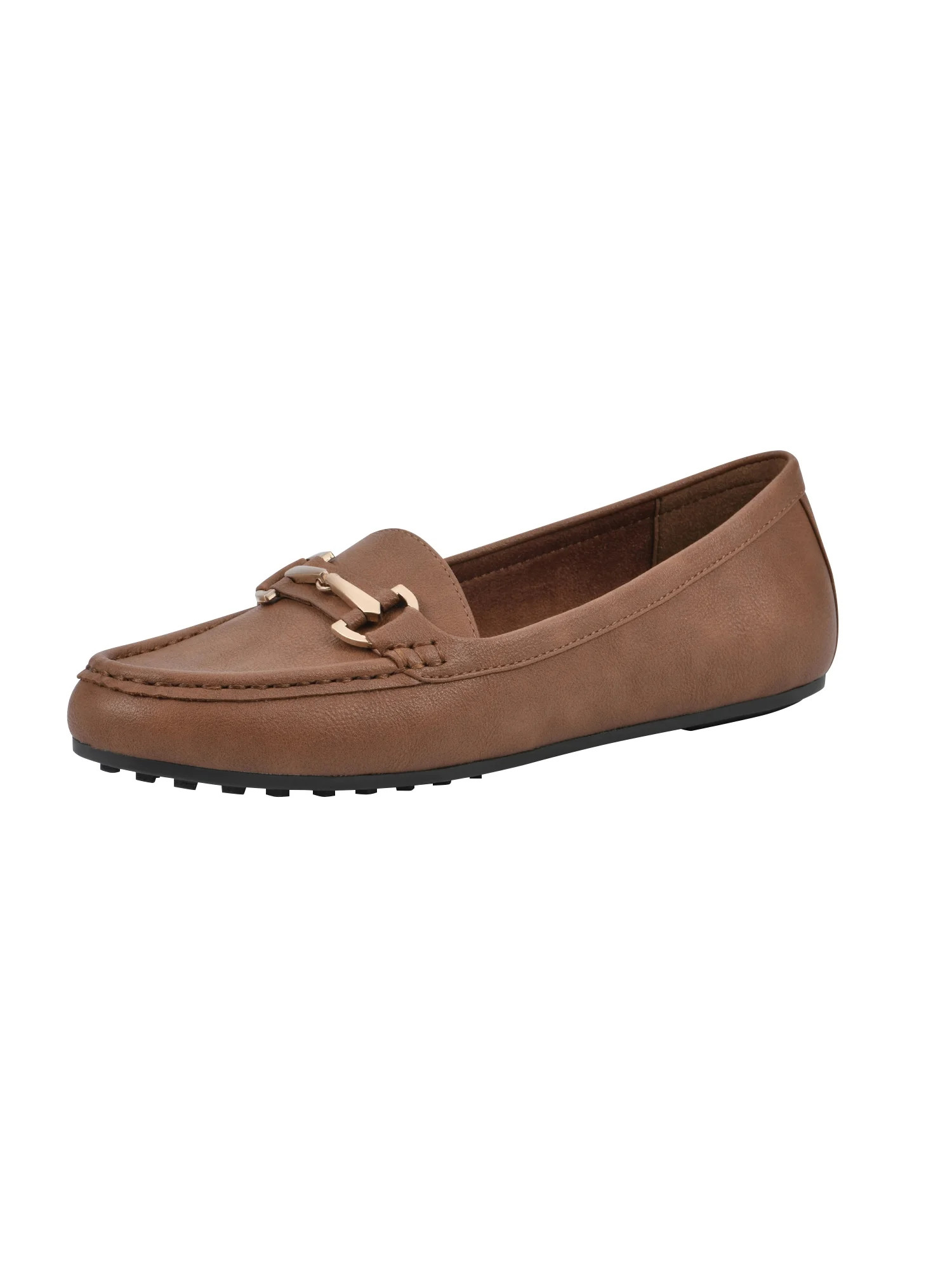 AEROSOLES Comfortable Women's Buckle Medium Loafer Shoe in Cognac | Walmart (US)