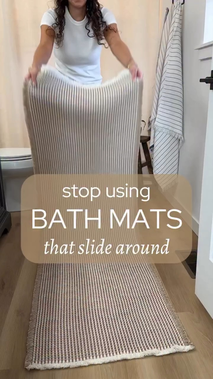 The literal best bath mats I’ve ever owned! 
They have a rubber backing that actually keeps them in place (no sliding around) and the waffle texture is so good… also super cushy under your feet!

#amazonhome #bathroomdecor #neutralhome #organicmodern #homefinds

#LTKHome