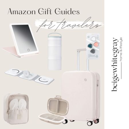 Travel essentials for you or for gifting!! My favorite is this travel makeup
Mirror! I love ge matching luggage, pill box, and shoe sleeve, the travel charger is super convenient as well as these tooth brush covers for the family! 

#LTKGiftGuide #LTKtravel #LTKHoliday