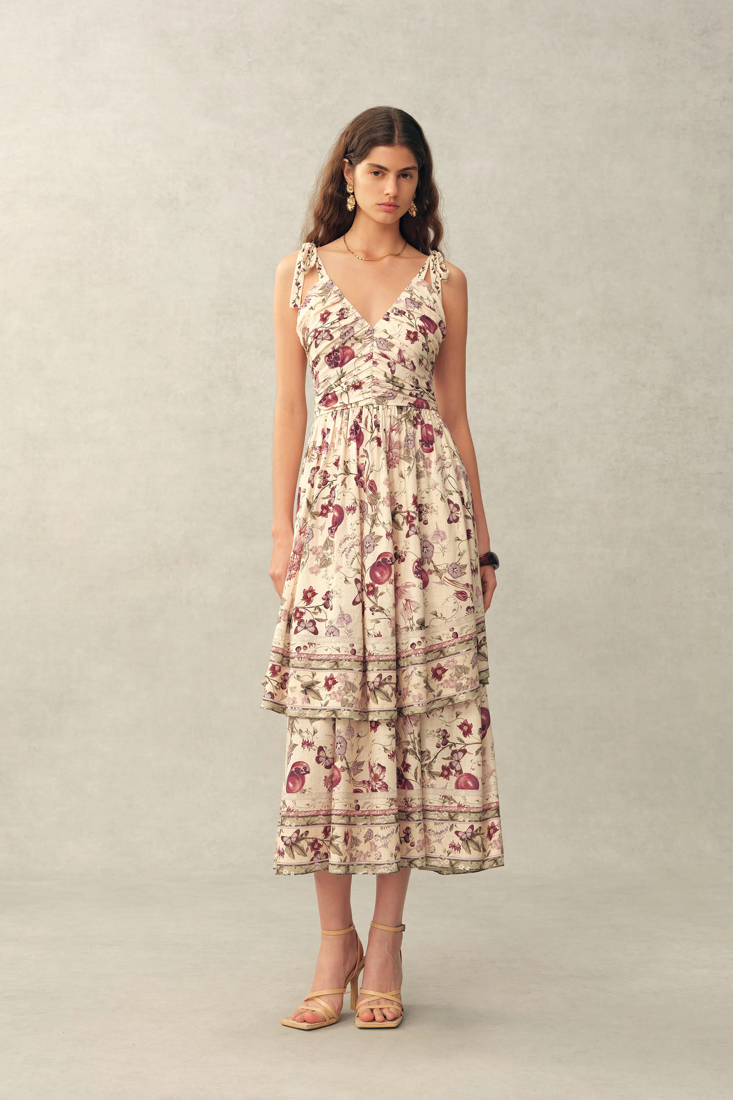 Seraphina Granatapfel \u00c4rmelloses Kleid aus Leinenmischung | Fabrique