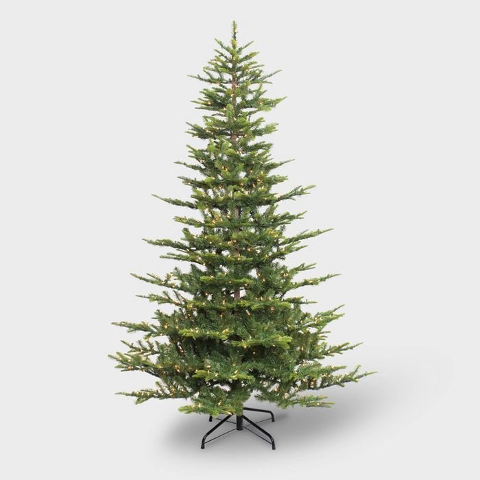 7.5ft Pre-lit Full Sierra Pine Artificial Christmas Tree with Metal Stand Clear Lights - Wondersh... | Target