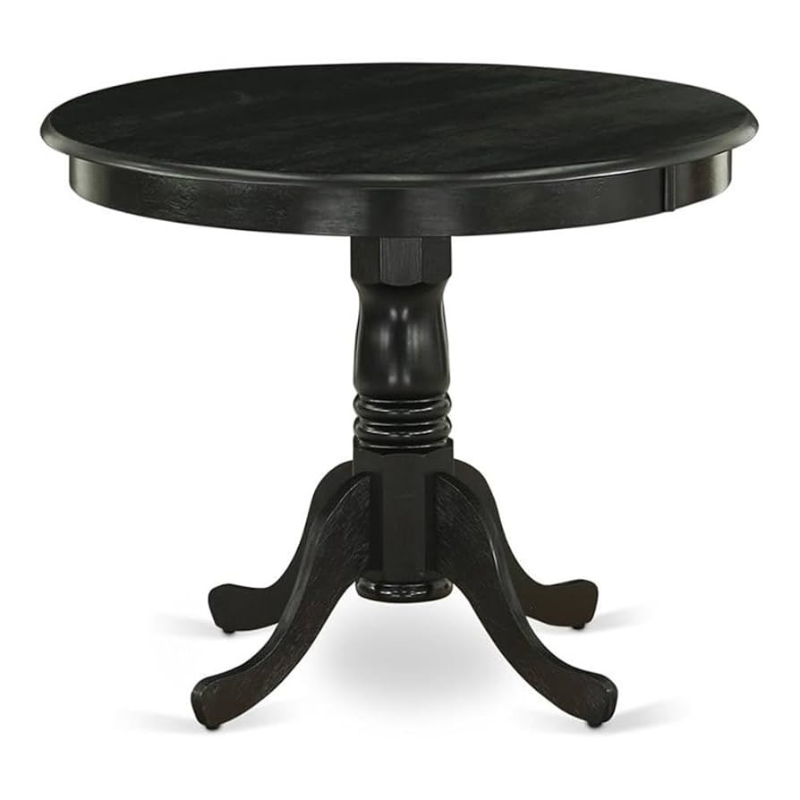 East West Furniture ANT-ABK-TP Antique Dining Room Table - a Round kitchen Table Top with Pedesta... | Amazon (US)