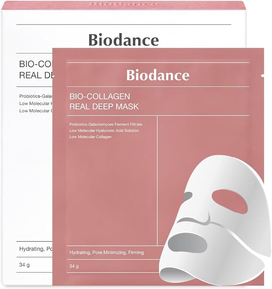 BIODANCE Bio-Collagen Real Deep Mask, Hydrating Overnight Hydrogel Mask, Pore Minimizing, Elastic... | Amazon (US)