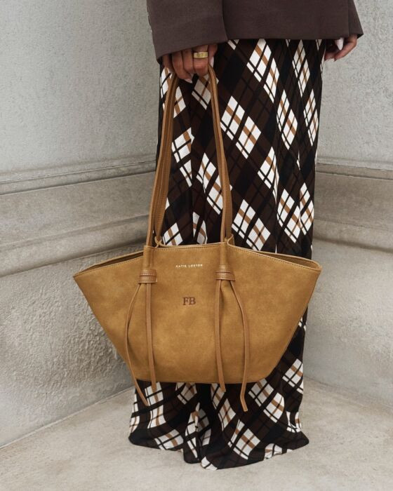 Celina Small Suedette Tote Bag in Caramel | Katie Loxton Ltd. (UK)