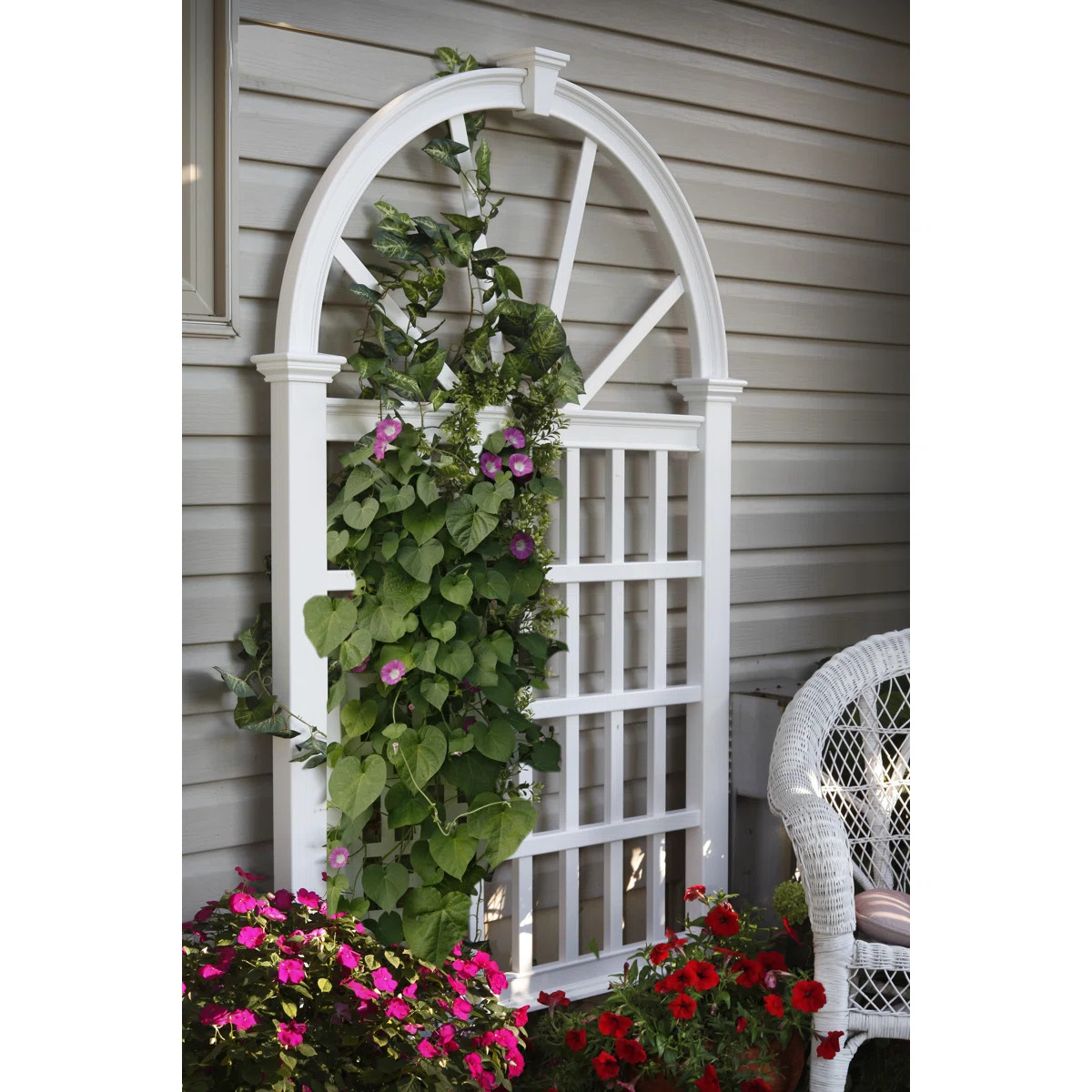 Kerrimore 83.75'' H x 49'' W Vinyl Arched Trellis | Wayfair North America