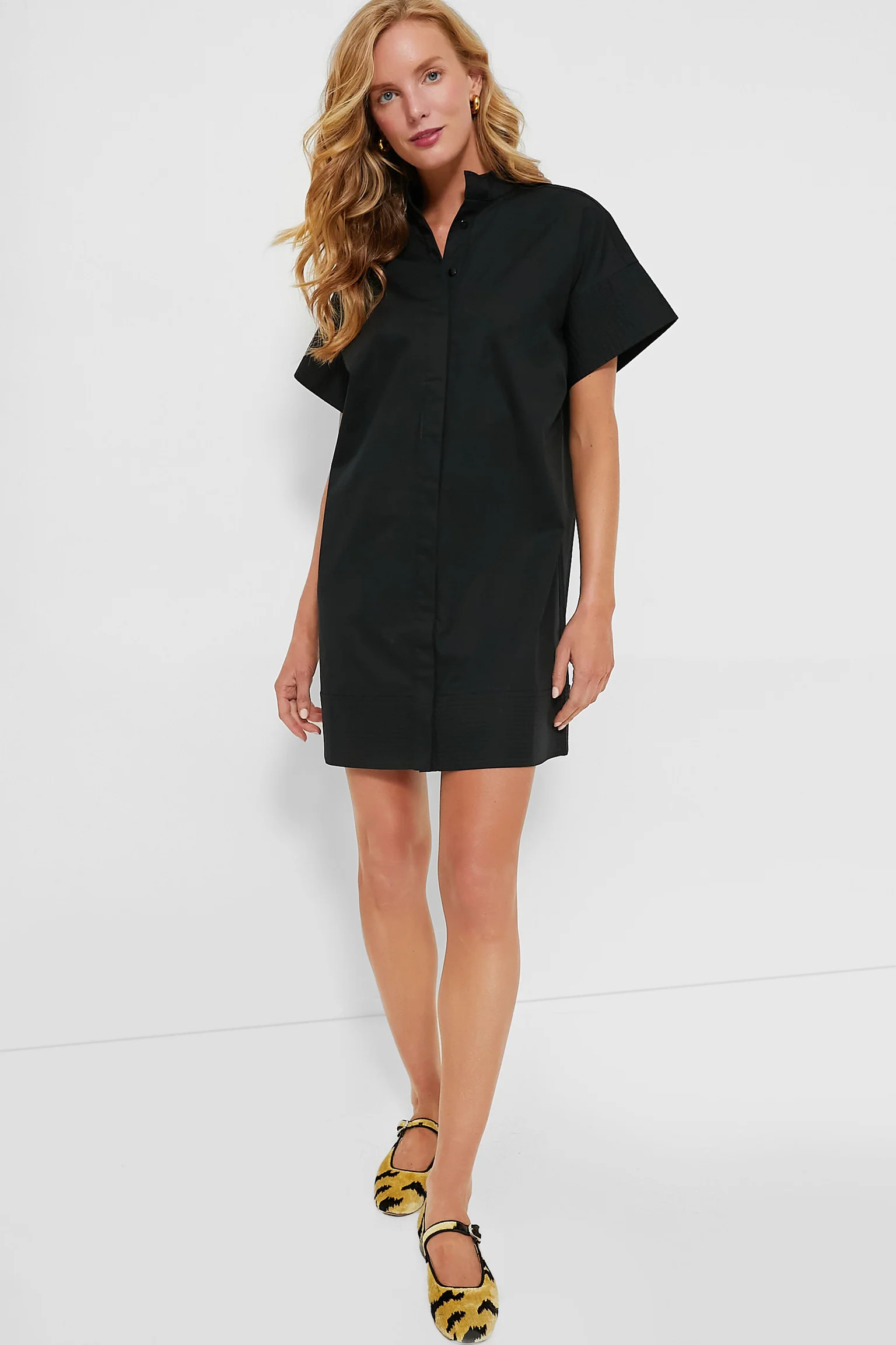 Black Trapunto Stitch Sofia Shirt Dress | Tuckernuck (US)